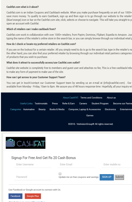 Best india Coupon cash back website – cashfat